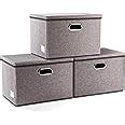 Amazon PRANDOM Large Collapsible Storage Bins With Lids 3 Pack