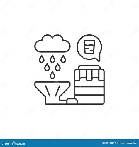 Recycling Rainwater Linear Icon Cartoon Vector Cartoondealer