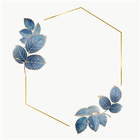 Leafy Golden Hexagon Frame Design Element