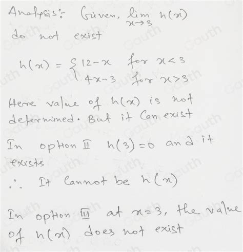 Solved If H Is A Piecewise Linear Function Such That Limlimits Xto 3h X Does Not Exist Which