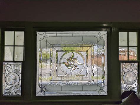 Clear And Beveled Center Window Stained Glass Minimal Install