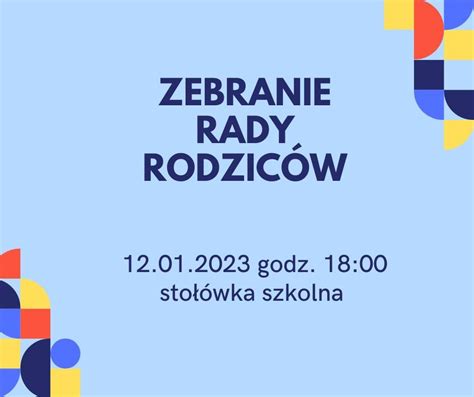 Zebranie Rady Rodziców 12 01 2023 Szkoła Podstawowa nr 6