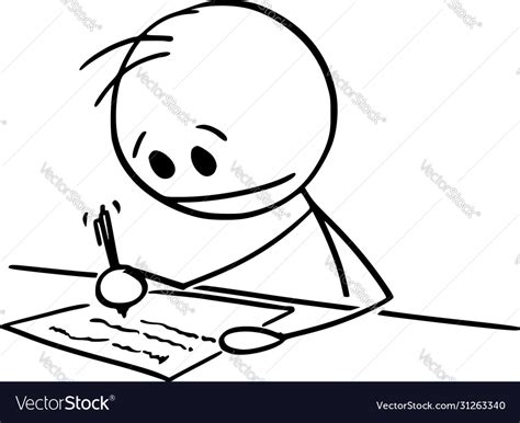 Cartoon man or businessman hand writing Royalty Free Vector