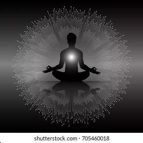 man meditate dark black abstract background stock vector royalty