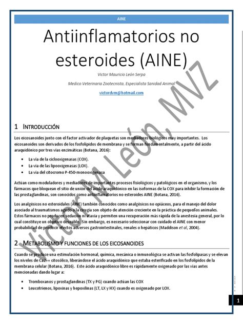 Antiinflamatorios No Esteroides 2018 1 Pdf Droga Anti Inflamatoria