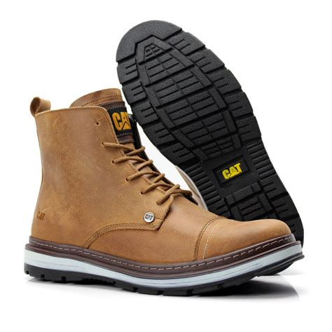 Bota Masculina Casual em Couro Zíper Lateral e PALMILHA GEL