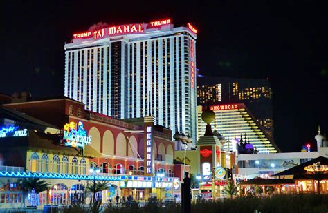 Night Towers In Streets Of Atlantic City New Jersey Image Free Stock