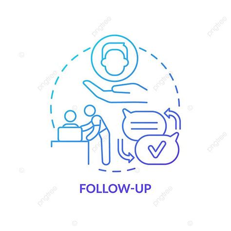 Follow Up Blue Gradient Concept Icon Stroke Feedback Process Vector