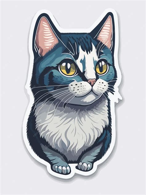 Premium Vector Cute Sticker Cat Illustration Art