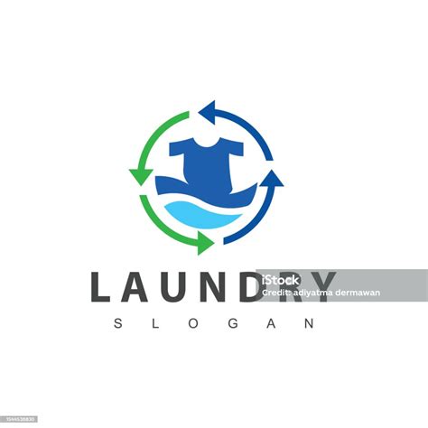 Template Logo Binatu Logo Ilustrasi Laundry Sederhana Dengan Simbol Tshirt Dan Gantungan