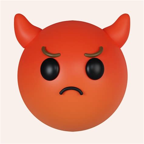 Emoticon 3D Sonriendo Con Cuernos Emoji Diablo Cara Roja Emoji Icono