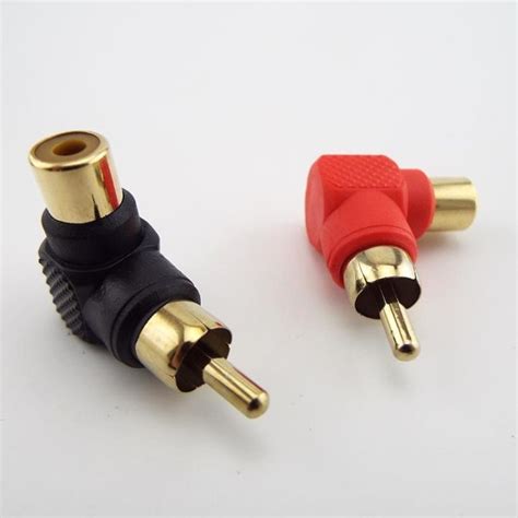 Degree Rca Male To Female Right Angle Connector Plug Adapters M F