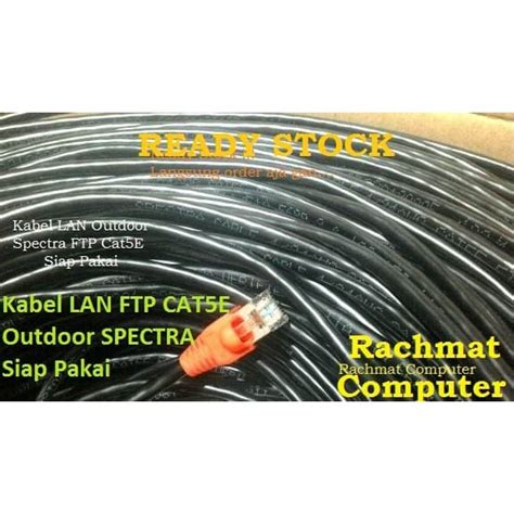 Jual Kabel LAN SPECTRA Outdoor 20 Meter FTP Cat5E Siap Pakai POE