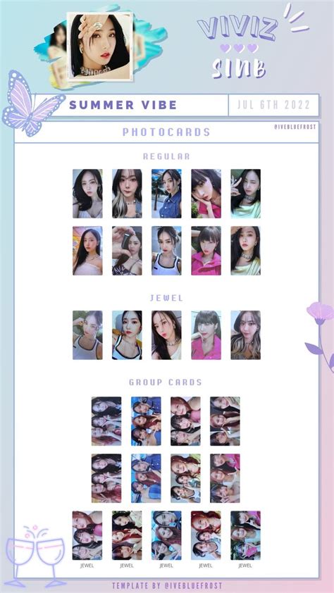 Viviz Sinb Summer Vibe Photocard Template