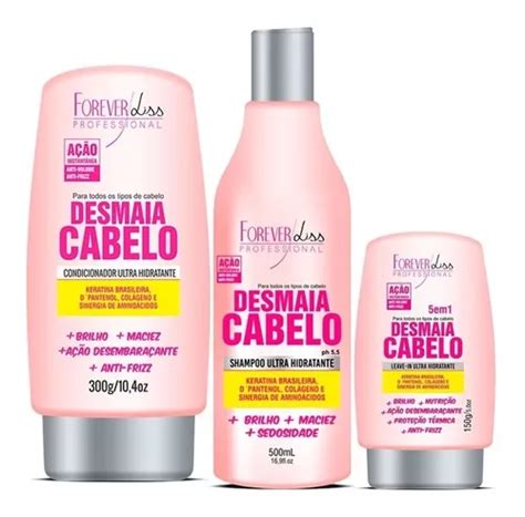 Kit Desmaia Cabelo Forever Liss Shampoo Cond Leave In