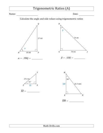 Trig Graphs Worksheets