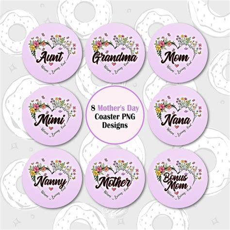 Mom Car Coaster Png Mother S Day Car Coaster Sublimation Design Mom