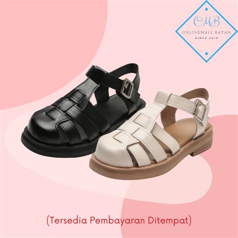 Jual Sandal Tali Wedges Wanita Kekinian Leather Premium Tali Belakang S