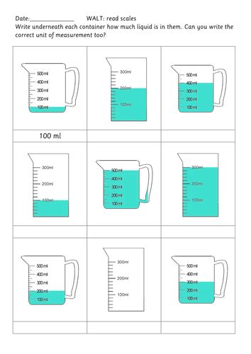 Capacity And Mass Worksheets Grade 3