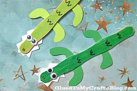 Popsicle Stick Crocodile Cornelius Inspired Craft