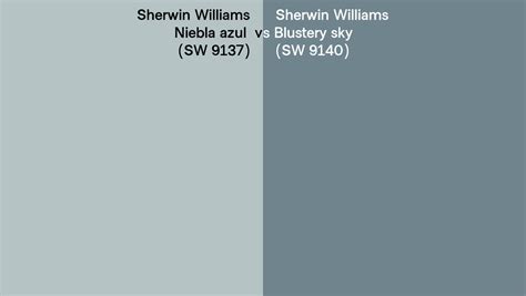 sherwin williams niebla azul  blustery sky side  side comparison