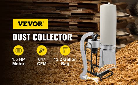 VEVOR 1 5 HP Dust Collector 647 CFM Portable Vortex Dust Collector