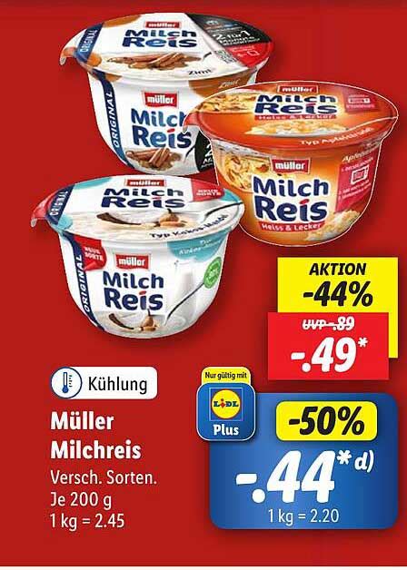 Müller Milchreis Angebot bei Lidl 1Prospekte de