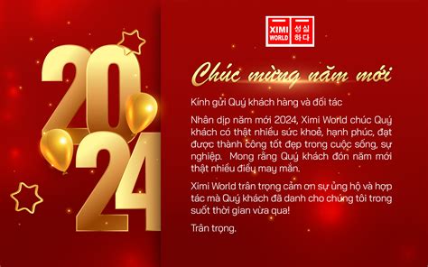 Chúc mừng năm mới 2024 Happy New Year XIMIWORLD THẾ GIỚI MỸ PHẨM