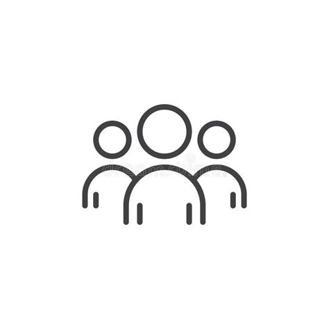 People Group Team Line Icon Outline Sign Stock Illustration