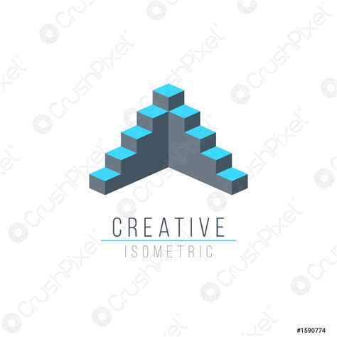 Abstract D Optical Illusion Logo Template For Your Company Isometric