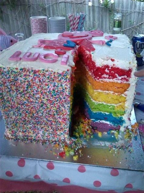 Peppa pig rainbow cake inside | Rainbow cake, Cake, Desserts