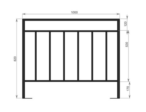 Перила прямое для террасы и крыльца 1000 х 820 мм. - в СПб