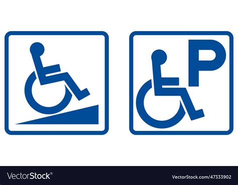 Handicapped Parking Sign On White Background Vector Image