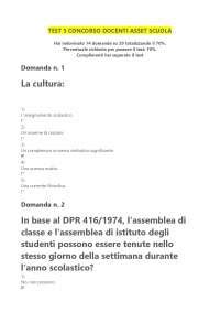 TEST 5 CORSO DOCENTI 400 ORE ASSET SCUOLA Docsity