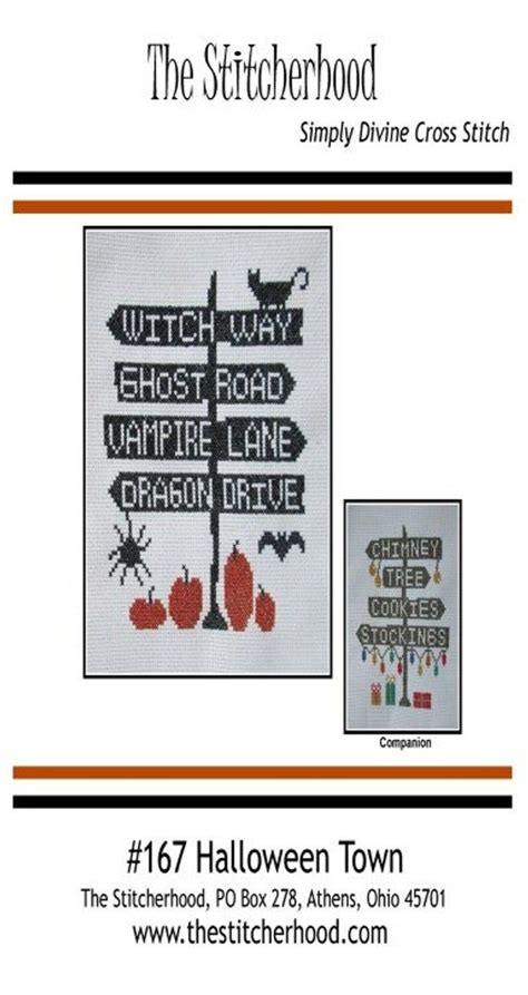 Cross Stitch Pattern Pdf Emailed Halloween Town Decor Etsy Cross