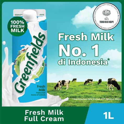 Jual SUSU FRESH MILK GREENFIELD PLAIN SUSU SEGAR GREENFIELDS 1 LITER