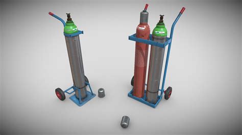 Gas Cylinder Trolleys Buy Royalty Free 3d Model By