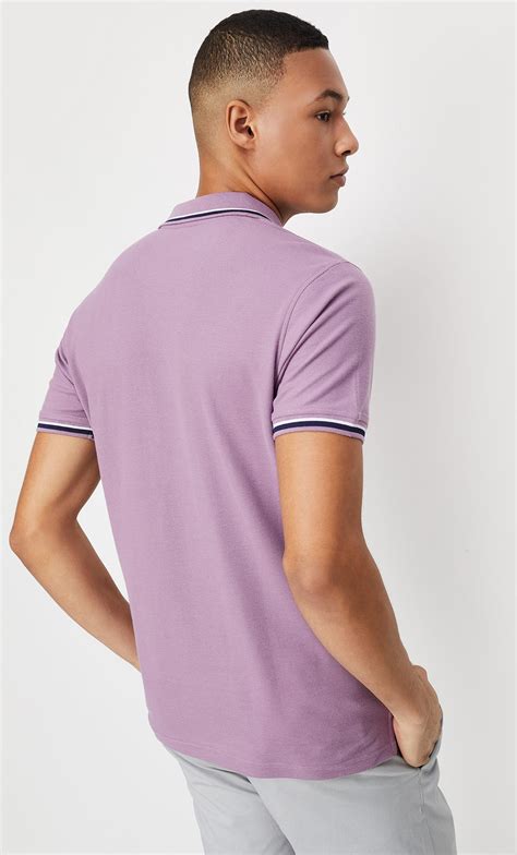 Buy Men Slim Fit Polo T Shirt With Striped Trim Online At Just Rs 4990 1000012749141 Max