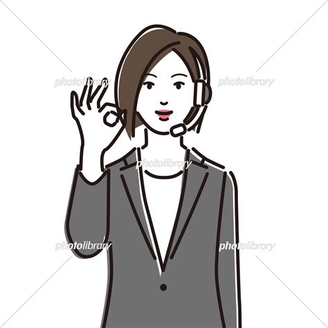 Okサインを出すヘルプデスクの女性 イラスト素材 7466083 フォトライブラリー Photolibrary