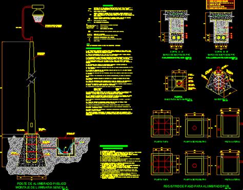 Poste De Luz En Autocad Librer A Cad