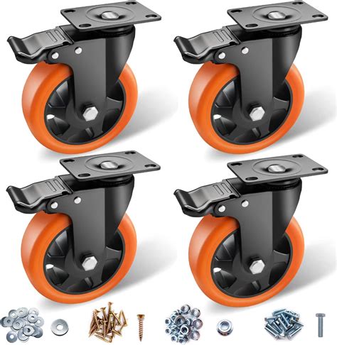 Castor Wheels 75mm 3 Inch Castors Wheels Sets 4 Castor Wheels Heavy