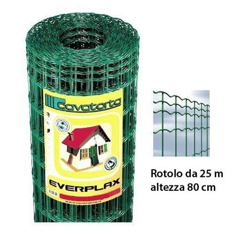 Rete Per Recinzione 80 Altezza Rotolo 25 Mt Zincata Plastificata