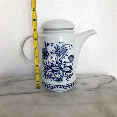 Vintage Kahla Porcelana Azul Cobalto Y Blanco Cafetera Etsy Espa A