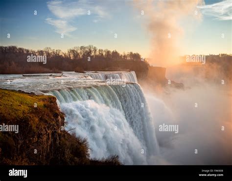 American Niagara Falls at sunset Stock Photo - Alamy