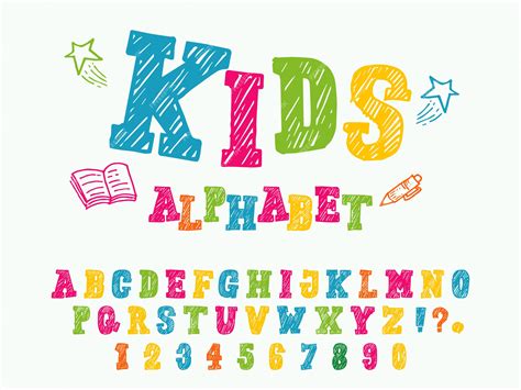 Premium Vector | Alphabet kids font style