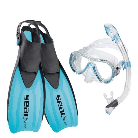 Kit Snorkel Seac Sub Sprint Transparente Azul Nootica Es Todo