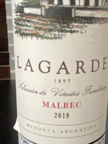 2019 Lagarde Malbec Partidas Únicas Vivino US