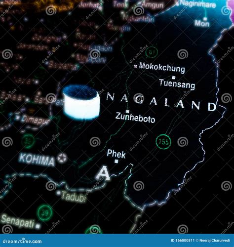 Nagaland State Nagaland State Of India Displaying On Geographical