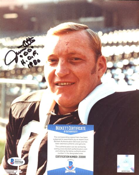 Jim Otto Signed Raiders X Photo Inscribed H O F