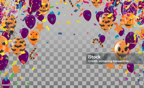 Happy Halloween Banner Or Party Invitation Background With Night Vector Illustration Spiders Web